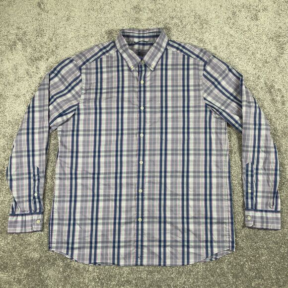 Vineyard Vines Button Down Shirt Mens Large On the Go Performance Plaid Brrr - Picture 2 of 14